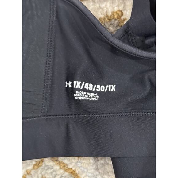 Under Armour UA Infinity High Zip 2.0 Sports Bra Size XL Black - Picture 3 of 4